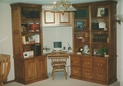 Oak corner desk suite with bookcases and bridge.