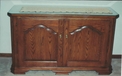 Oak dresser with French Country doors made by Campana Woodworking.