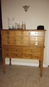 Beautiful combination of old library chest and new support table specially built to complement chest